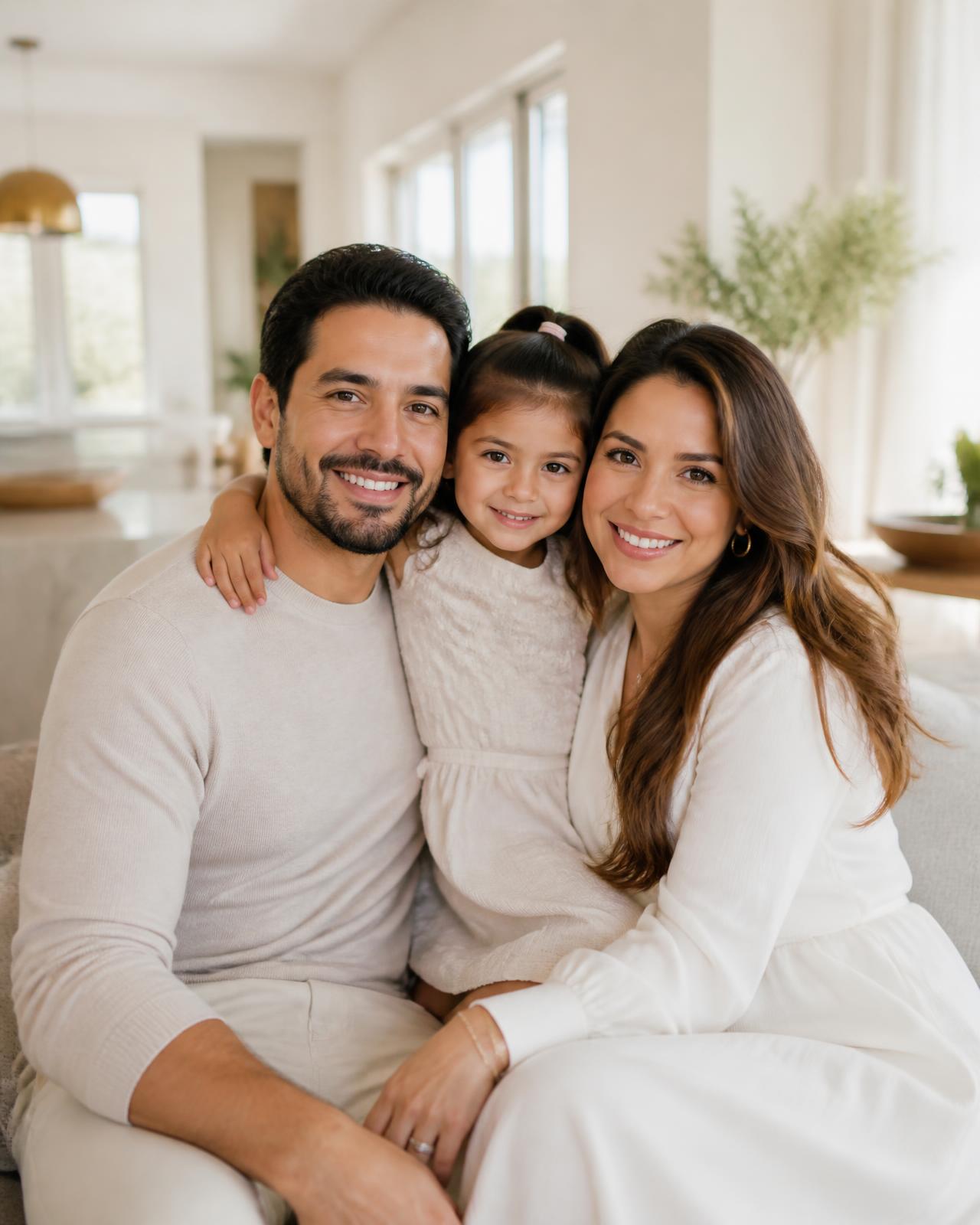 Família brasileira reunida em casa nos Estados Unidos